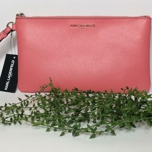 Karl Lagerfeld Hot Coral Wristlet